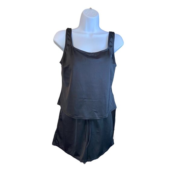 Blair Womens Size 8 Black Tank Top Shorts Bathing Suit Lounge Set Beach Coastal - Picture 2 of 10